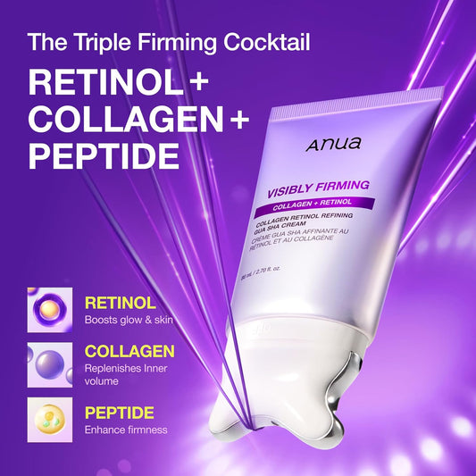 ANUA Retinol Collagen Neck & Face Firming Cream – Gua Sha Moisturizer 2.7oz