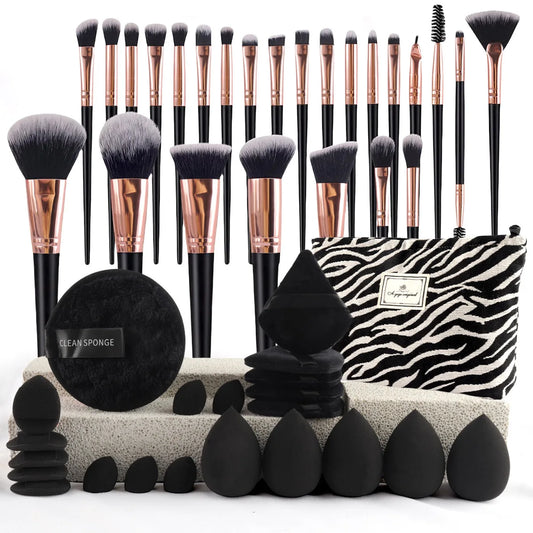 Chic Fragrance Makeup Brush Set Travel Cosmetic Bag Kit