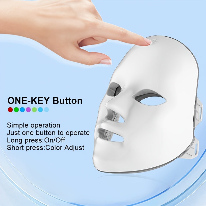 7 Color LED Facial Mask – 7 In 1 Face & Neck Beauty Device