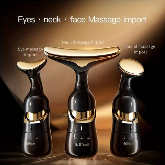 3-in-1 Facial & Neck Beauty Massager for Women with Replacement Heads