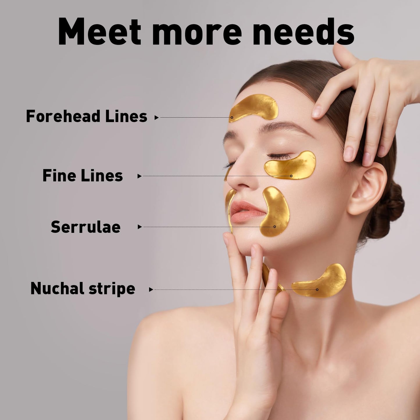 24K Gold Under Eye Patches for Dark Circles & Puffiness - 100 Pairs