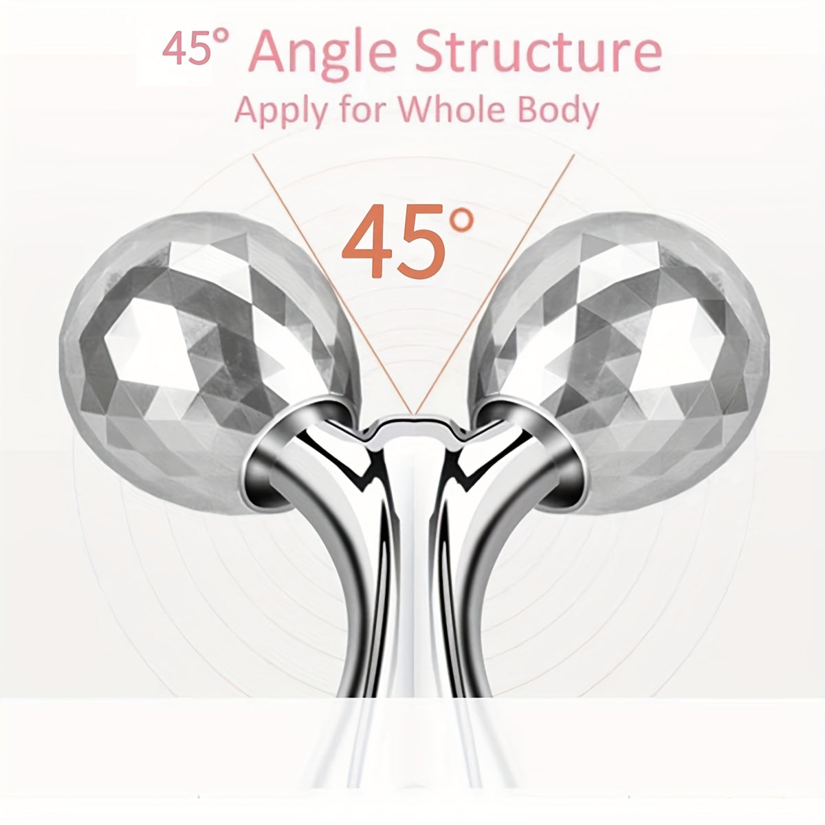 3D Roller Face & Body Massager Set – 360° Y-Shaped Beauty Tool Silver