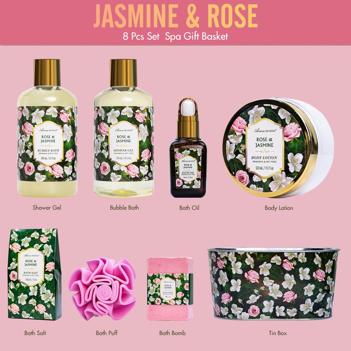 Rose Jasmine Spa Gift Set for Women