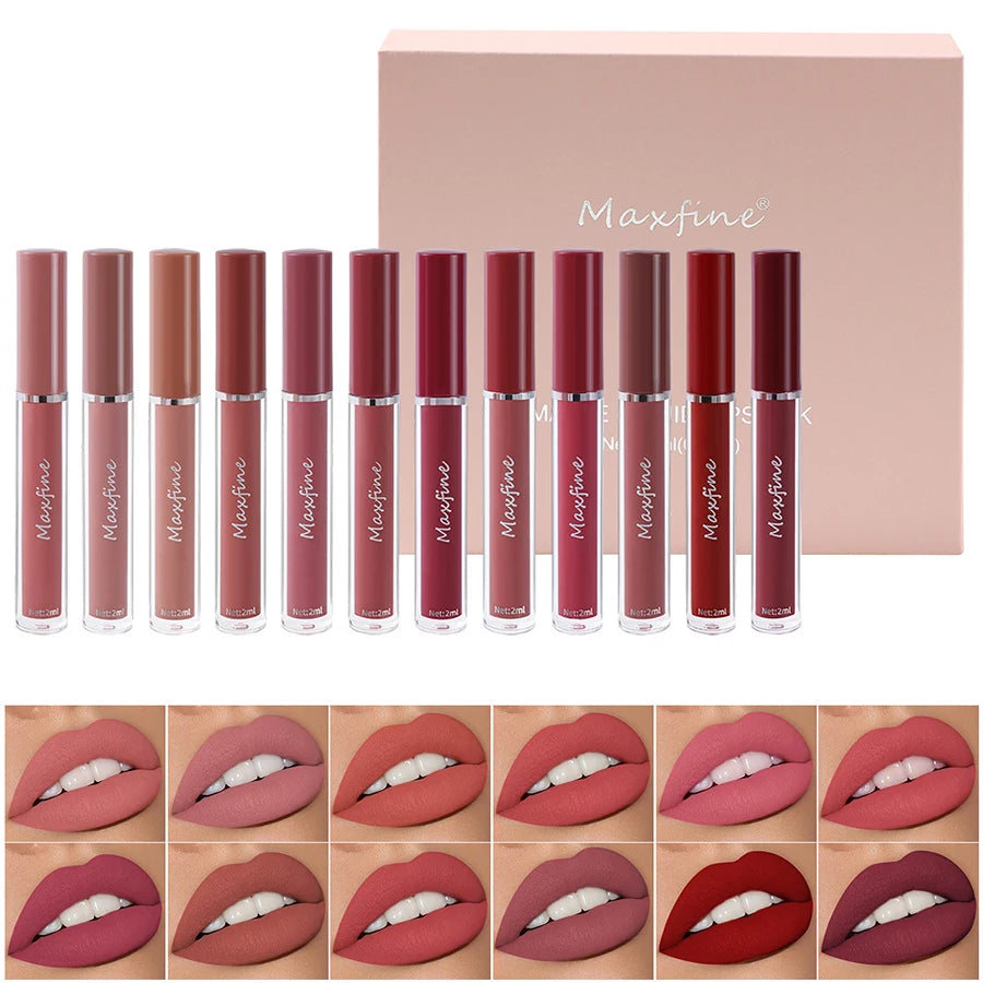 6 Color Matte Lip Gloss Set – Waterproof Long Lasting Moisturizing Lipstick Gift Box
