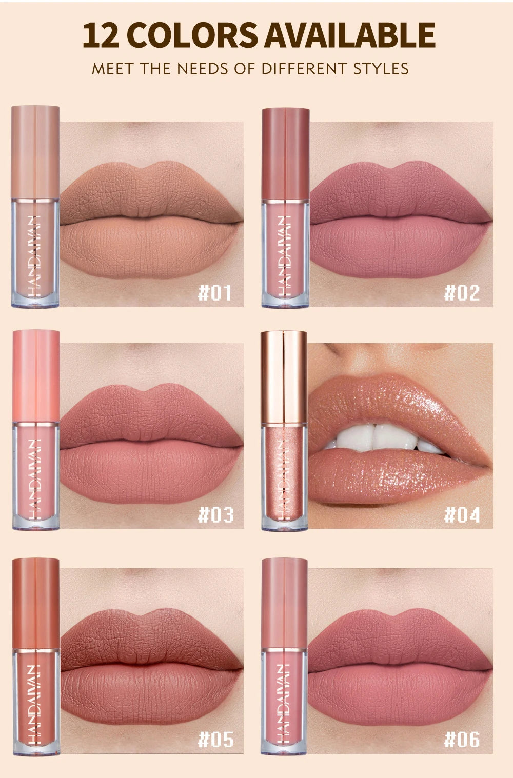 12-Color Velvet Matte Lip Gloss Set - Liquid Lipstick Gift Box Set, Non-Sticky Lip Gloss