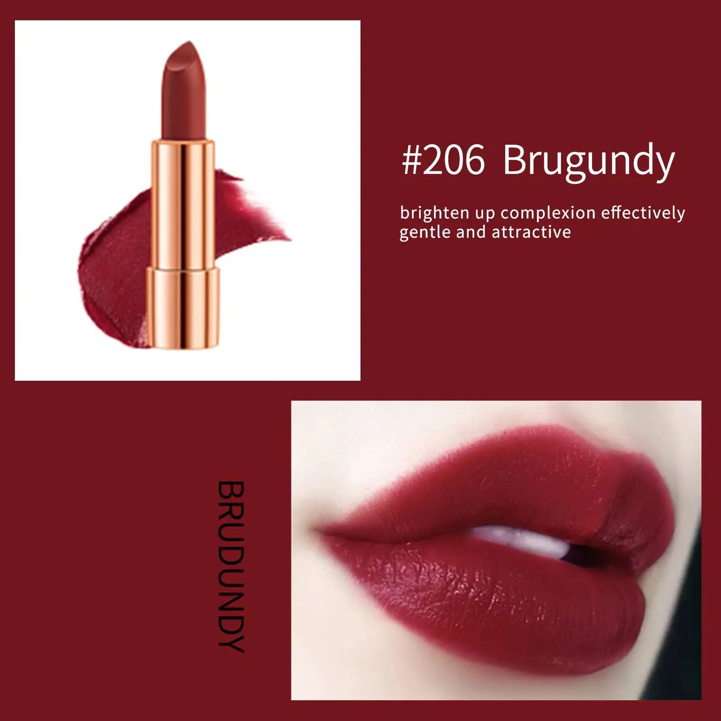 3 Color Matte Lipstick Set with Silver Chain Bag – Waterproof Long Lasting Lip Makeup 💄