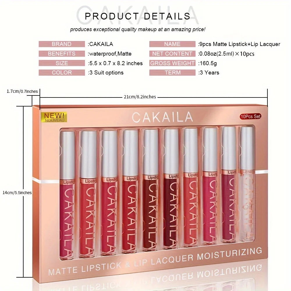 10PCS Matte Lipstick Set – Long Lasting Waterproof Velvet Lip Gloss Kit