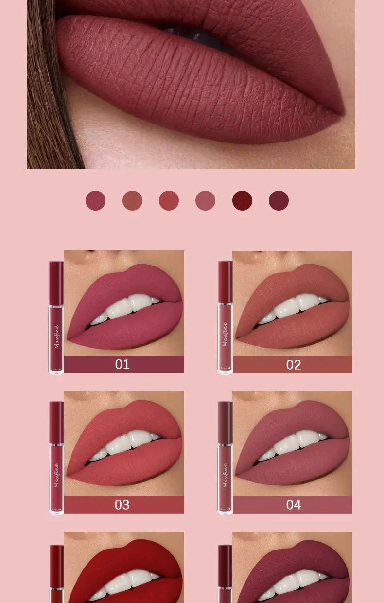 6 Color Matte Lip Gloss Set – Waterproof Long Lasting Moisturizing Lipstick Gift Box