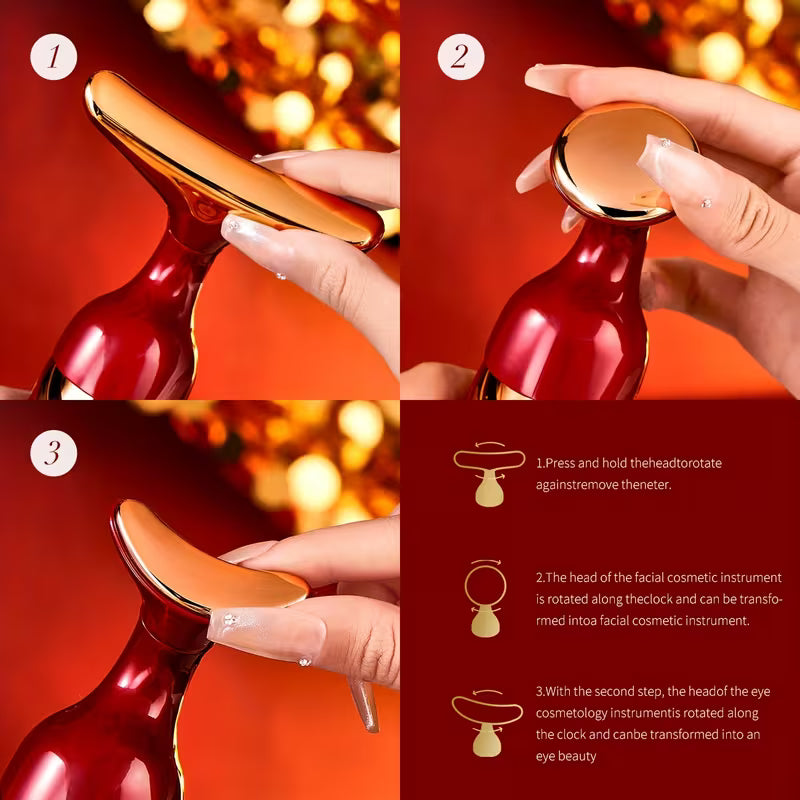 3-in-1 Facial & Neck Massager Beauty Device