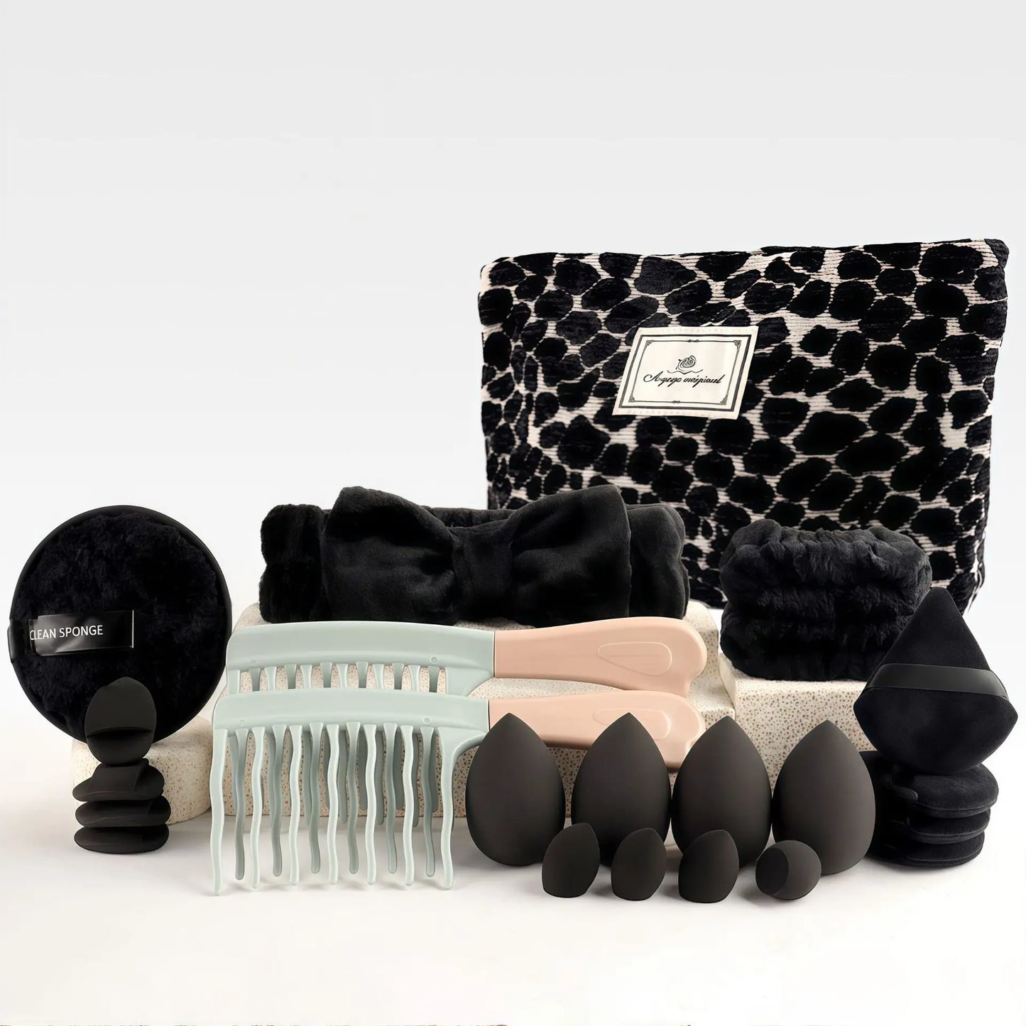Chic Fragrance Makeup Brush Set Travel Cosmetic Bag Kit