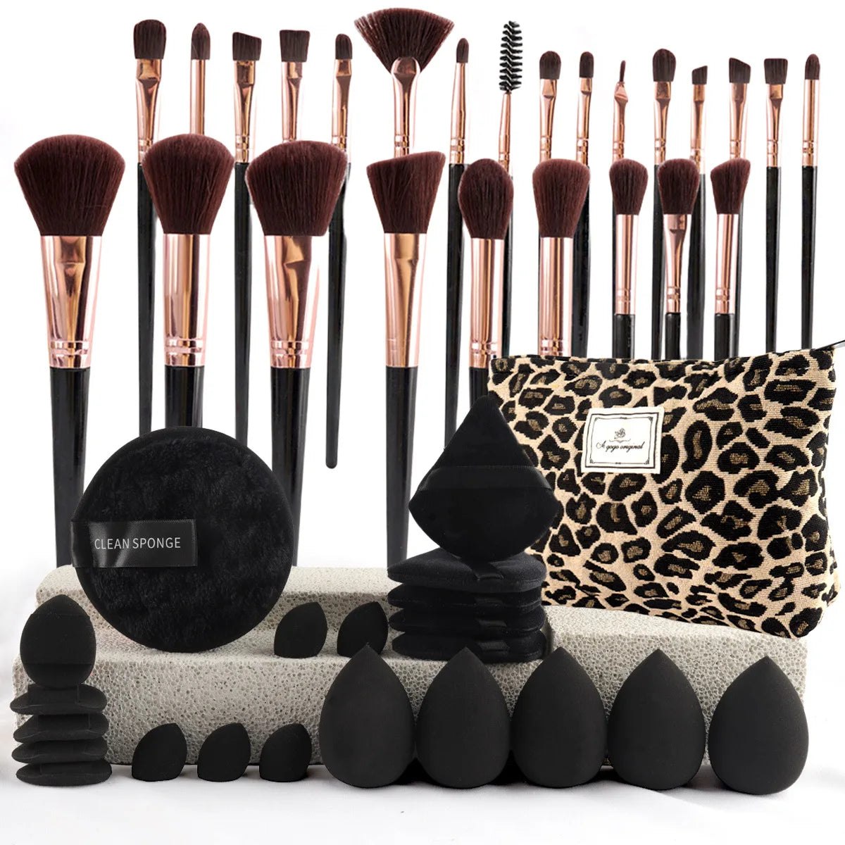 Chic Fragrance Makeup Brush Set Travel Cosmetic Bag Kit